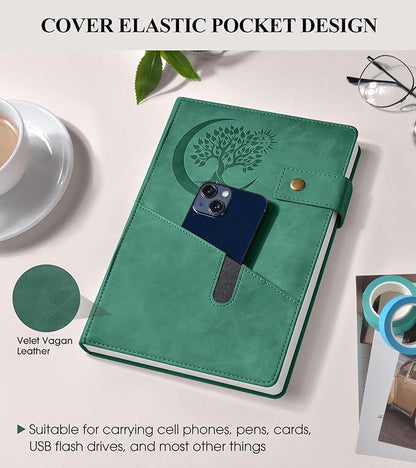 365 Page Thick Lined Journal Notebook for Men Women, A4 Large Leather Journals for Writing, Hardcover Notebooks for Work, School, Note Taking, Business, Travel Diary, College Ruled 8.5" x 11"