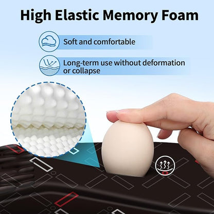 YIWEI Ergonomic Mouse Pad with Wrist Rest - Comfortable Office Mousepad with Memory Foam Wrist Support for Carpal Tunnel Relief, Mouse Pads with Non-Slip Base for Gaming and Home (Black-1)