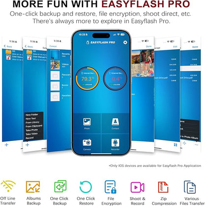 Flash Drive for iPhone 256GB, 4 in 1 USB Type C Memory Stick, Photo Stick External Storage Thumb Drive for iPhone iPad Android Computer, Candy Red