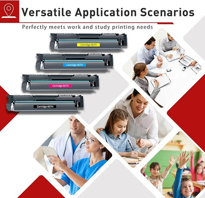 067/067H Toner Cartridge Set(with Chip) Replacement for Canon 067H/067 /CRG-067HToner Work with ImageClass MF656Cdw MF653Cdw MF654Cdw LBP632Cdw LBP633Cdw Printer Ink(067 Toner,4Pack)