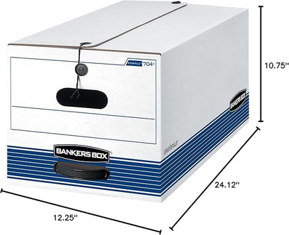 Bankers Box STOR/FILE Medium-Duty Storage Boxes, FastFold, String and Button, Letter, Case of 12 (00704)