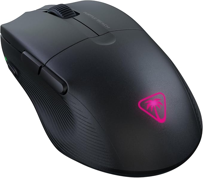 Turtle Beach Pure Air - Ultra-Light Wireless Ergonomic RGB Gaming Mouse, 26K DPI Optical Sensor, 125 Hour Battery, Dual Wireless System, Titan Optical Switches, Bluetooth, RGB Illumination - Black