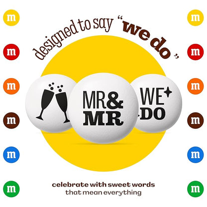 M&M’S WORLD “Mr. and Mr.” Milk Chocolate Candy, 2 lbs Bulk Candy for Wedding Decorations, Unique Favors, or Cake Topper