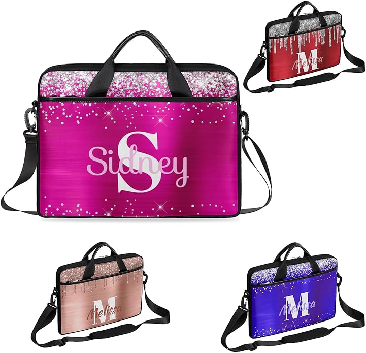 Custom-Laptop-Bag 15 Inch with Name Photo Personalized-Computer-Shoulder-Case Briefcases for Women Men Business