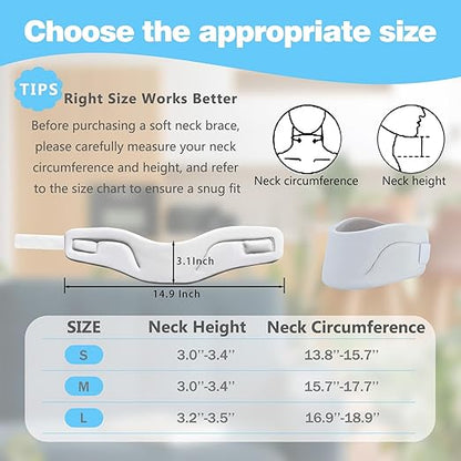 Neck Brace Cervical Collar for Neck Pain Relief & Posture Support - Unisex Neck Brace Stabilizes Spinal Alignment, Reduces Stiffness, Head Support Device for Men & Women (Small)