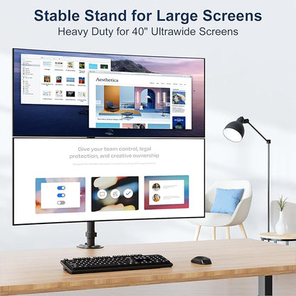 Stacked Monitor Mount - Extra Tall Vertical Monitors Stand for 17-40 Inch Screen, Fully Adjustable and Hold 26.4 lbs per Arm, VESA 75/100 mm
