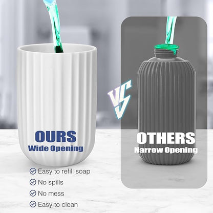 Automatic Soap Dispenser Foaming Touchless: 9oz Plastic White - Rechargeable Electric Smart Auto Foam Soap Dispenser - Bathroom Kitchen Hand Dish Lotion