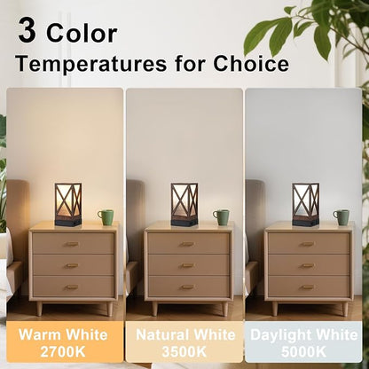 Table Lamp, Set of 2 Rustic Farmhouse Nightstand Lamps, 3 Color Temperatures Desk Lamp with USB Charging Ports AC Outlet Vintage Lamp for Living Room Bed Room, Brown Tiger Pattern