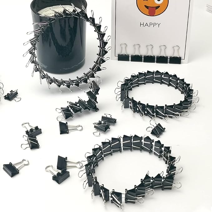 OWLKELA 220 PCS Mini Binder Clips 0.6 Inch, Metal Paper Clip Bulk, Small Black Clips for Home, School and Office Supplies