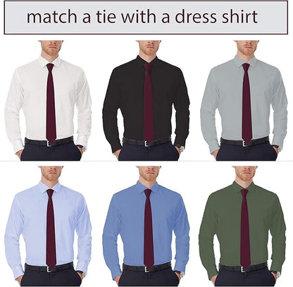 Men's Oxford Matt Neckties Solid Color for Adults Tuxedo Classic Design, by Bow Tie Hosue