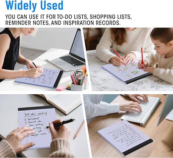 3pcsLegal Pads 8.5 x 11, Notepads 8.5 x 11 Inch, Purple Note Pads Clear Print Writing Pads of Paper, Memo Pads , Perforate Legal Notepads Paper , Wide Ruled Lined with Sturdy Back,30 Sheets/Pack