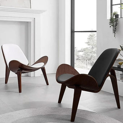 OAKHAM Comfy Shell Chair, Mid Century Modern Accent Chair for Living Room and Bedroom with Protective Foot Pads, Ergonomic (Ebony Brown)