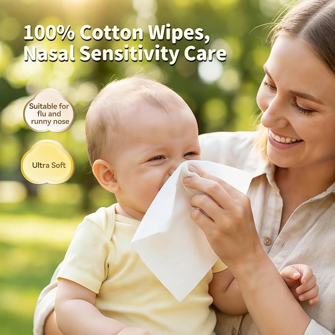 Winner 100% Cotton Dry Wipes, USDA Certified Baby Wipes, Soft & Gentle, Hypoallergenic & Unscented for Baby Sensitive Skin, Use Wet/Dry for Diaper Changes, Meals & Cleanup, Pack of 1, 100 pcs