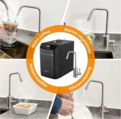Instant Hot Water Dispenser 110V, Under-Sink Boiler with Hot Faucet, WiFi Smart Control, Digital Temp 113–208°F, Child Safety Lock, Energy Efficient, Quiet Operation, Ideal for Kitchen or Office