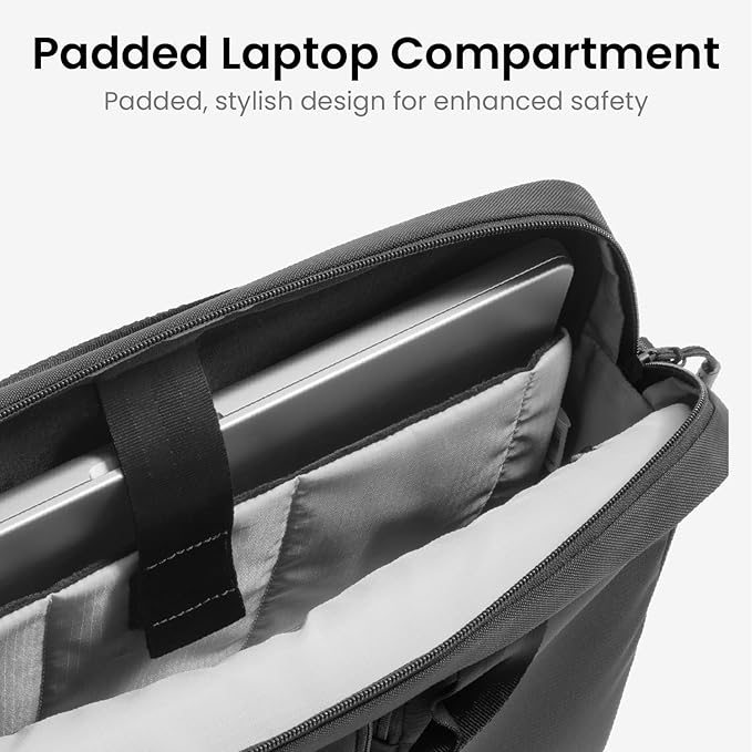 tomtoc A33 Slim 15-16 Inch Laptop Shoulder Bag for MacBook Air/Pro M4/M3, Briefcase with Accessory & Document Storage, Water-Resistant & Durable Recycled Fabric