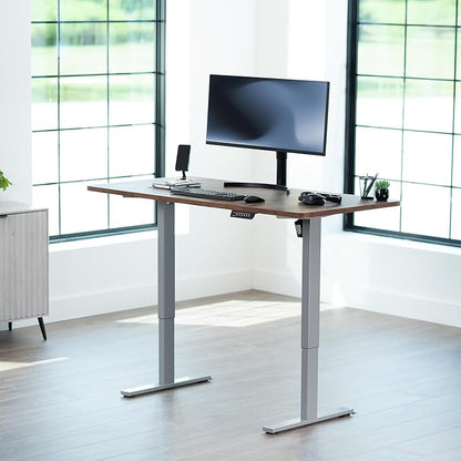 VIVO Electric 60 x 30 in Rustic Standing Desk, Memory Height Adjustment, 1B Series, Vintage Brown Top Gray Frame, DESK-KIT-1G6N-30