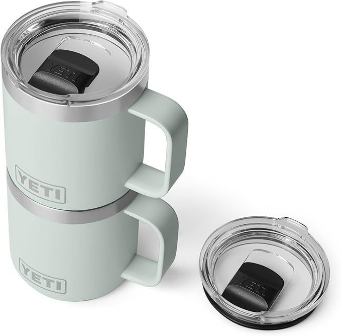 YETI Rambler 10 oz Ceramic Lined Stackable Mug, Vacuum Insulated, Stainless Steel with MagSlider Lid, Ridgeline