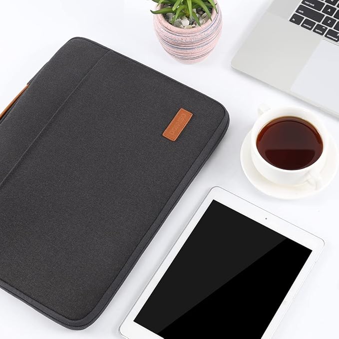 DOMISO Laptop Case Sleeve Protective Cover Compatible with MacBook Air 13 M4 M3 M2,MacBook Pro M2 M1,iPad Air/Pro,13 inch Dell,Lenovo, HP,Asus,Waterproof Computer Cases Bag with Handle,Black