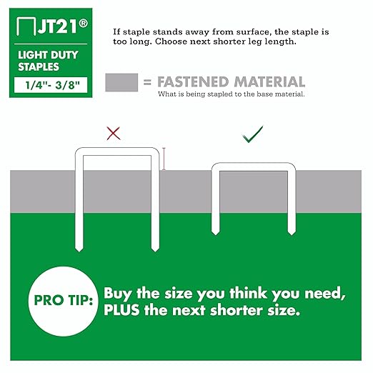 Arrow 276 JT21 Thin Wire Staples for Staple Guns and Staplers, Use for Upholstery, Crafts, General Repairs, 3/8-Inch Leg Length, 7/16-Inch Crown Width, 1000-Pack