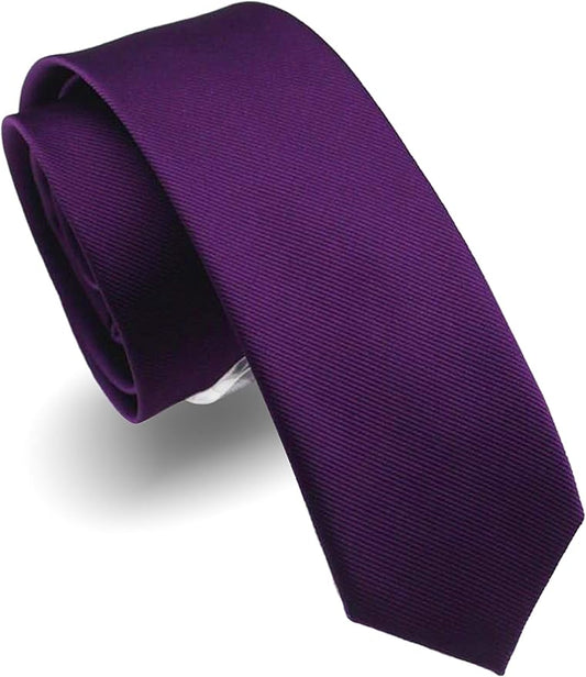 RBOCOTT 2.4" Solid Color Skinny Tie for Men Slim Necktie(6cm)