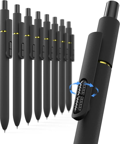 Fidget Gel Pens 8 Pack - 0.7mm Fine Point Black Ink, Smooth Writing Pens, Quick-Dry Black Ink for Journaling, School & Office Supplies, Long Lasting Aesthetic Pens, Gift for Man（Black Color