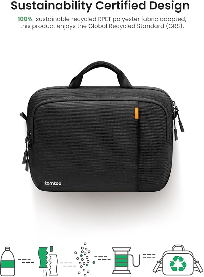 tomtoc 360 Protective Laptop Carry Case for 14-inch MacBook Pro M5/M4/M3/M2/M1 Pro/Max A3434 A3112 A3401 A3185 A2992, Water-Resistant Laptop Shoulder Bag for 13-inch MacBook/iPad Pro M5/iPad Air M3
