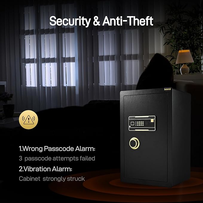 ADIMO Safe Box, 3.6 Cuft Large Heavy Duty Home Safe With Lockable Cabinet&Fireproof Waterproof Money Bag, Digital Keypad And Dual Key System, Big Money Box For Document Jewelry Collections Home Office