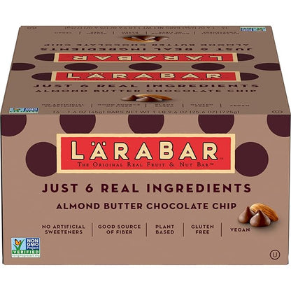 Larabar Almond Butter Chocolate Chip, Gluten Free Vegan Bars, 16 ct
