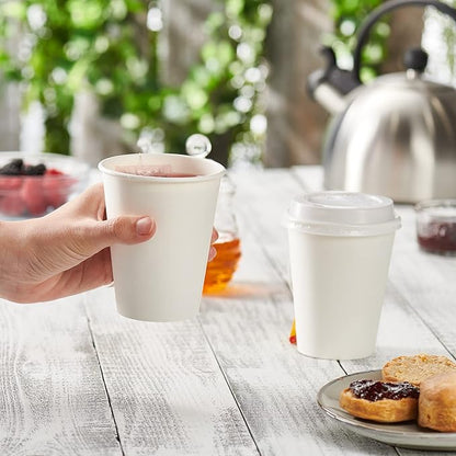 GUSTO White Paper Cups [12 oz - 300 Count] Disposable Coffee Cup for Hot Drinks – Sturdy & Eco-Friendly – for Tea, Cocoa & More – Formerly Comfy Package