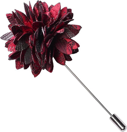 GUSLESON 3.15"（8cm） Mens Floral Tie and Lapel Pin Necktie Hankerchief Cufflinks Set for Men