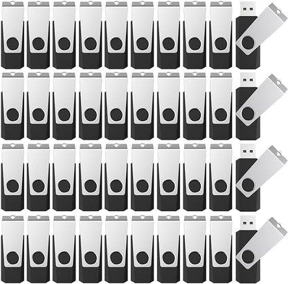 KEXIN 16GB USB Flash Drive Bulk 100 Pack 16G Thumb Drive Swivel Drive USB 2.0,Black,16GB 100 Pack