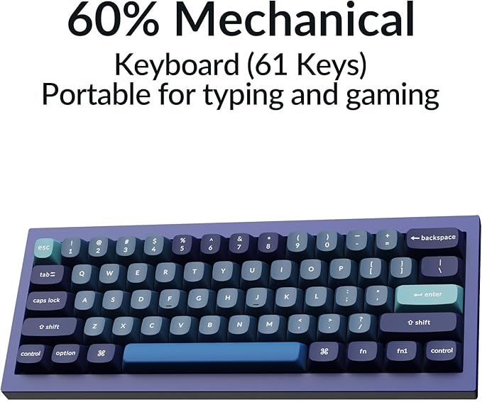 Keychron Q4 Wired Custom Mechanical Keyboard, 60% Layout QMK/VIA Programmable Macro with Hot-swappable Gateron G Pro Red Switch Double Gasket Compatible with Mac Windows Linux (Navy Blue)