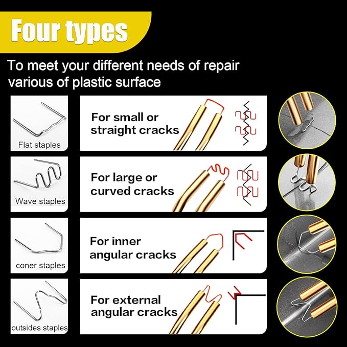 200W Plastic Welder, 2000PCS Staples 10PCS Sandpaper, Plastic welding Kit, Plier Custom Carry Case, Plastic Repair Car Bumper Repair Simplicity Of Use