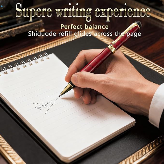 Luxury Ballpoint Pens Black Ink 0.5mm Medium Point Work Pen Smooth Writing,Elegant Fancy Nice Gift Pen Set for Signature Executive Business Office Supplies - Gift Boxed with Extra Refills