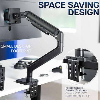 VIVO Heavy Duty Aluminum Ultrawide Monitor Tension Arm for up to 49 inch Screens, Holds 44 lbs, Premium Desk Mount Stand Designed for Samsung Odyssey G9 and More, Black, STAND-V101V