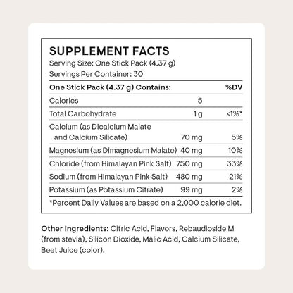 THORNE - Daily Electrolytes - Zero Sugar & Low-Calorie Electrolyte Powder Drink Mix - Flavors Derived from Natural Sources - NSF Certified for Sport - Watermelon - 30 Stick Packs