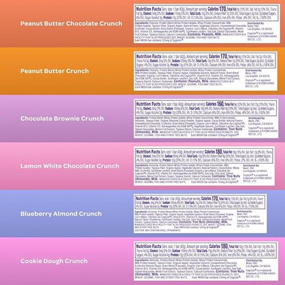 MOSH Variety Pack Keto Protein Bars, High Fiber, Low Carb, Gluten Free, High Protein, Brain Healthy Snack with Ashwagandha, Lion's Mane, 6 Count