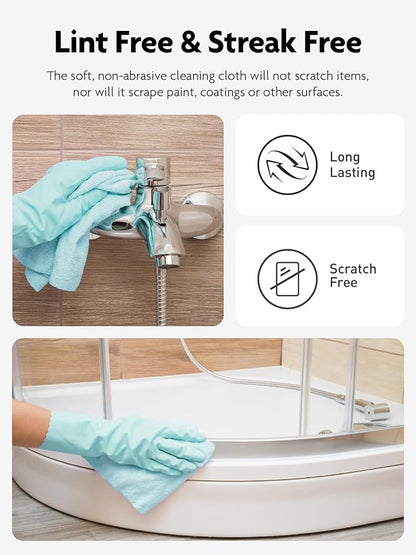 Fantasticlean Microfiber Cleaning Cloth Roll -75 Pack, Tear Away Microfiber Towels, 12" x 12", Reusable, Washable, Scratch Free, Ultra Absorbent Dishcloth for Home Supplies, Car, Pet, Kitchen (Blue)