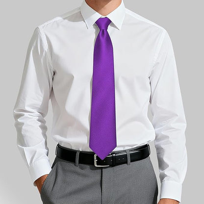 Fineknot Black Ties for Men, Formal Neckties for Men, Solid Color Mens Ties for Business, Wedding, Party, Mens Neck Tie