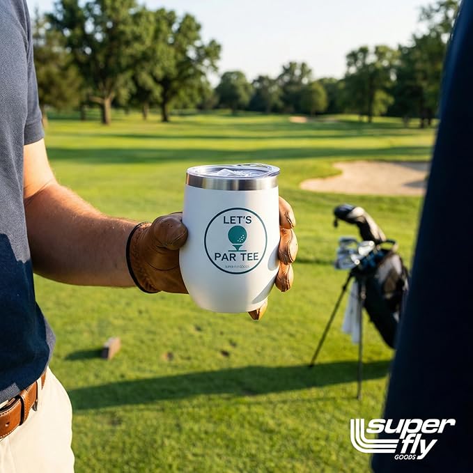 Super Fly Goods - 12oz Golf Mug – Insulated Stainless Steel Tumbler with Lid | Gifts for Women, Dad & Players, Unique Gift Idea for Golfers (Golf Tumbler)