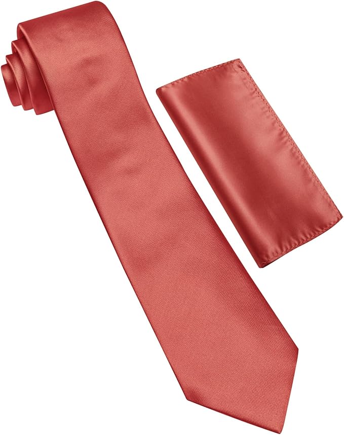 Barry.Wang Tie Sets for Men Silk Solid Necktie Stain Ties Handkerchief Pocket Square Cufflinks Wedding Business Dyed