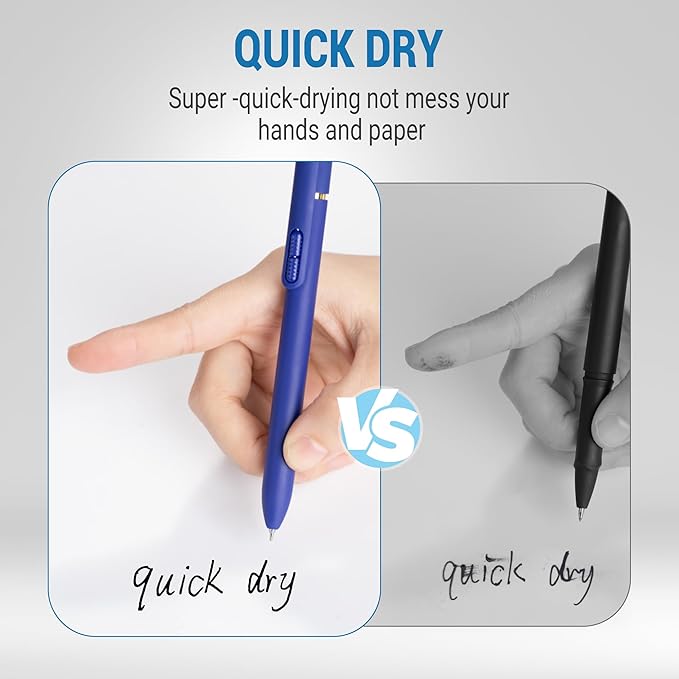 8Pcs Gel Pens - 0.5mm Black Ink Pens Fine Point Smooth Writing, Quick Drying Retractable Pen for Journaling, Cute School & Office Supplies
