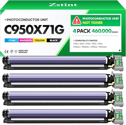 C950X71G Photoconductor Kit Set 4-Pack (Not Toner) Replacement for Lexmark C950X71G Drum Unit Compatible with Lexmark C950 X950 C952 X952 X954 C950de X952dte X950de X954dhe Laser Printer Imaging Unit