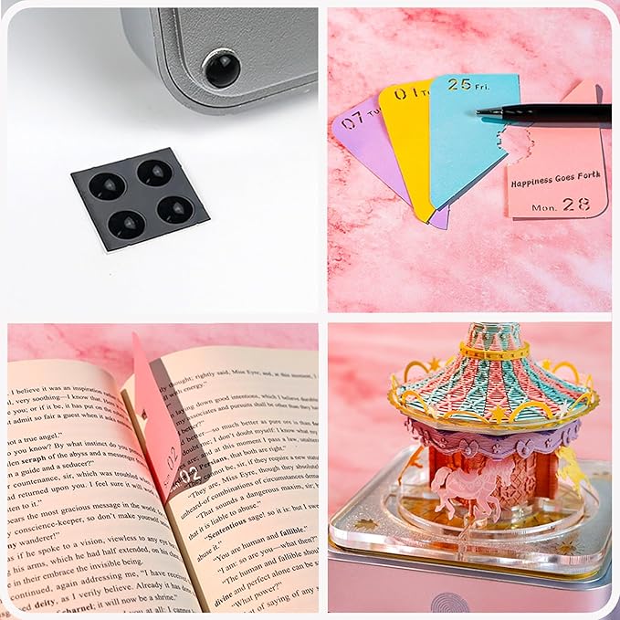 3D Time Piece Calendar 2026 DIY Calendars Tear Away Carving Art 3D Memo Pad Calendar With LED Lights sculpture artsy pads calendar notepad for Desktop Decor-Carousel