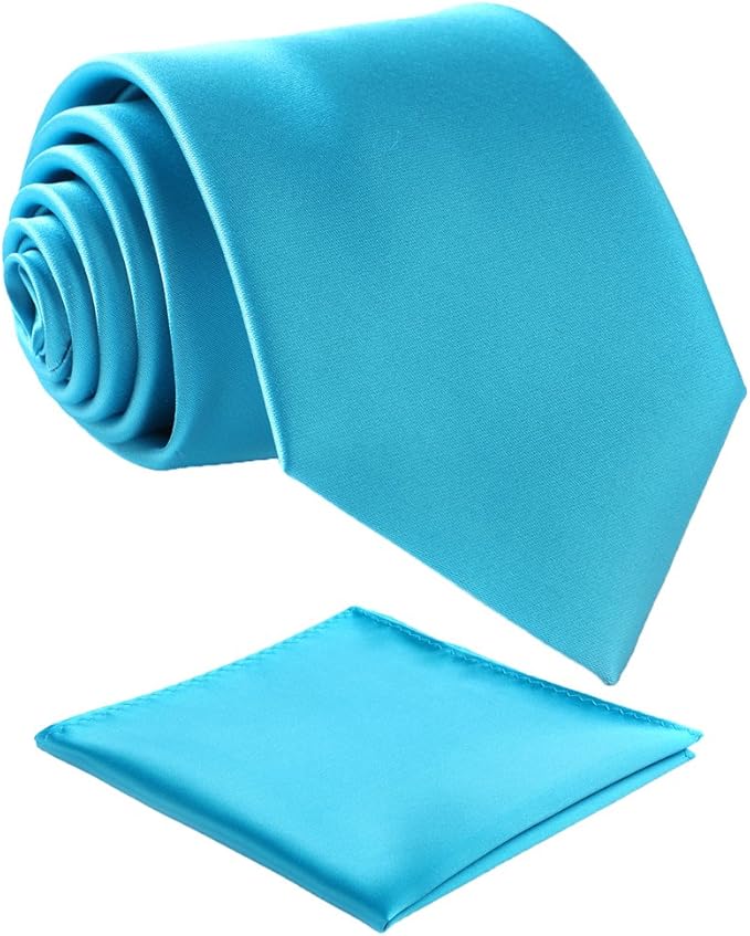 Mens Solid Satin Mens Tie With Hanky,Handmade Neckties For Men