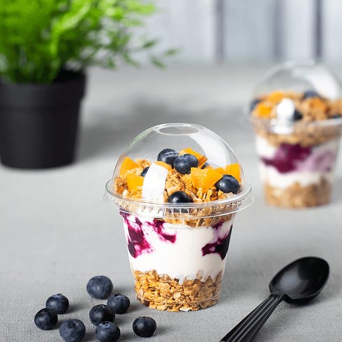 Karat [1000 ct] 9oz Plastic Cups, Clear Disposable Cold Cup for Dessert, Fruit, and More, 92mm (C-KC9)