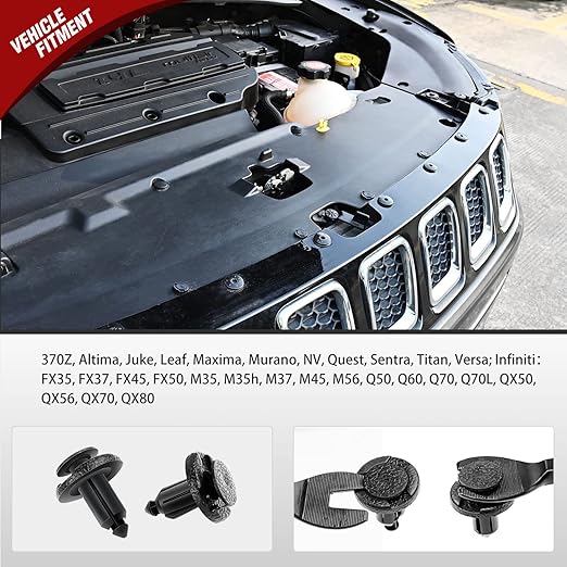 Nilight 40PCS Front Bumper and Radiator Support Push-Type Retainer 11296-AG000 8mm Compatible with Nissan and Infiniti Car Push Retainer Kit 2 Years Warranty