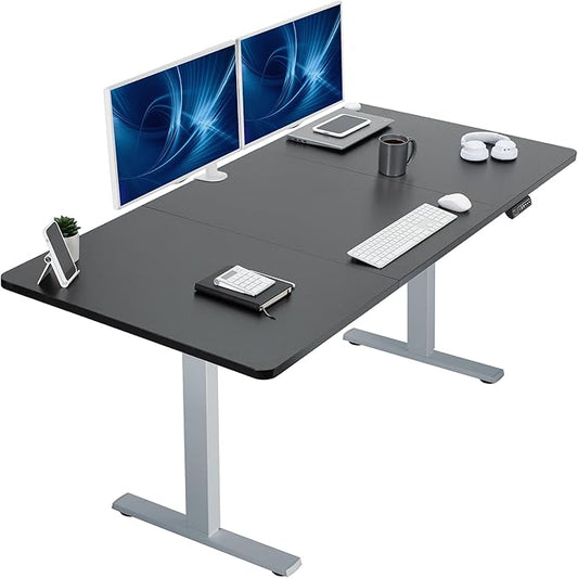 VIVO Electric 71 x 36 in Standing Desk, Memory Height Adjustment, 1B Series, Black Top Gray Frame, DESK-KIT-1G7B-36