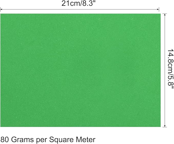 MECCANIXITY 75 Sheets A4 Colored Print Copy Paper 5.8" x 8.3" Origami Paper Printer Paper 80gsm for Printing, Document Copying, Art Craft,Dark Green