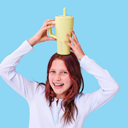BrüMate Era 20 oz Tumbler with Handle and Straw | 100% Leakproof Insulated Tumbler with Lid and Straw | Made of Stainless Steel | Cup Holder Friendly Base | 20oz (Prickly Pear)